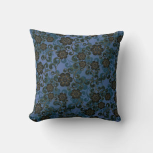 Almofada Padrão Floral da Cinza Azul e da Estatura