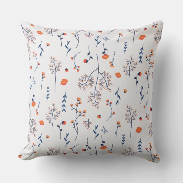 Almofada Padrão Floral da Flor Botânica 20" x 20" (Frente)