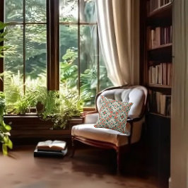 Almofada Padrão Floral de Algodão do País