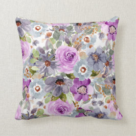 Almofada Padrão Floral de Aquarela