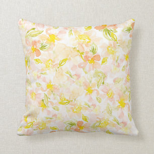 Almofada Padrão floral de aquarela vibrante