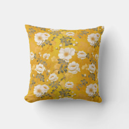 Almofada Padrão floral de Chiyogami em amarelo