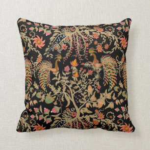 Almofada Padrão floral de fada chinesa com belos pássaros