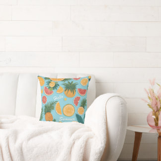Almofada Padrão floral de Fruta exótico. Olá verão.
