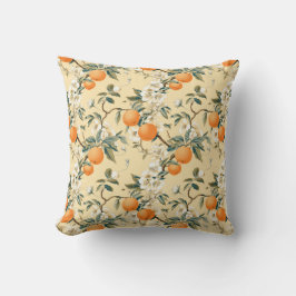 Almofada Padrão Floral De Grove Laranja Inspirado Na Vintag