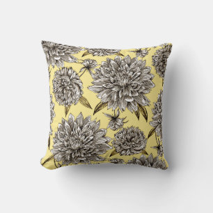 Almofada Padrão Floral de Mãe Amarelo