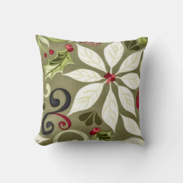 Almofada Padrão Floral de Natal
