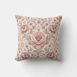 Almofada Padrão Floral de Peônia em Aquarela Vintage Retro
