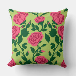 Almofada Padrão Floral de Rosa Rosa