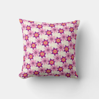 Almofada Padrão Floral Decorativo Rosa Roxo Astra Moderno