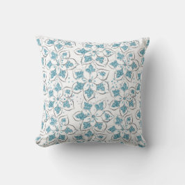 Almofada Padrão Floral Desenhado à Mão
