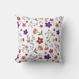 Almofada Padrão Floral Desenhado À Mão