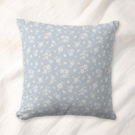 Almofada Padrão Floral Ditsy Casa de Praia Pale Azul