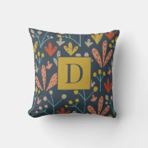 Padrão Floral Dourado Antigo Monograma Moderno