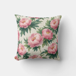 Almofada Padrão Floral Elegante Pink Peony - Botão Eterno