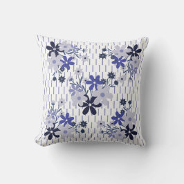 Almofada Padrão floral elegante violeta púrpura azul