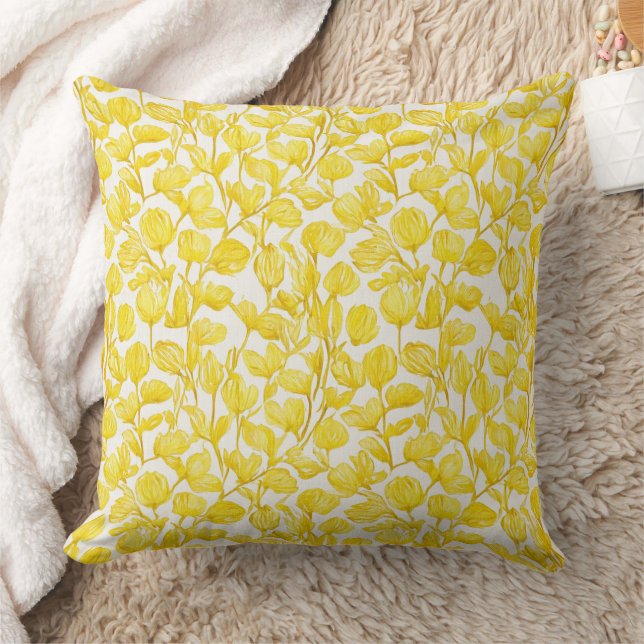 Almofada Padrão floral em amarelo (Cobertor)