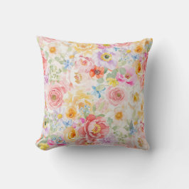 Almofada Padrão Floral em Aquarela de Primavera Fofo Modern
