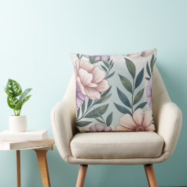 Almofada Padrão Floral em Pastel Suave