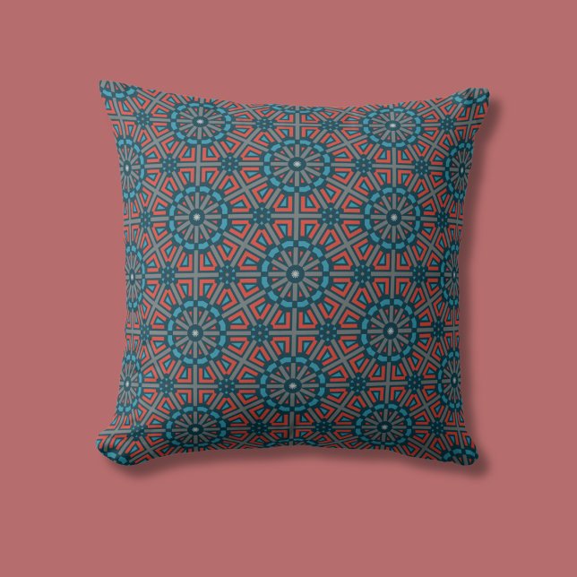 Almofada Padrão Floral Geométrico Antiquado (Criador carregado)