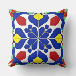 Almofada Padrão Floral Geométrico Colorido Inspirado