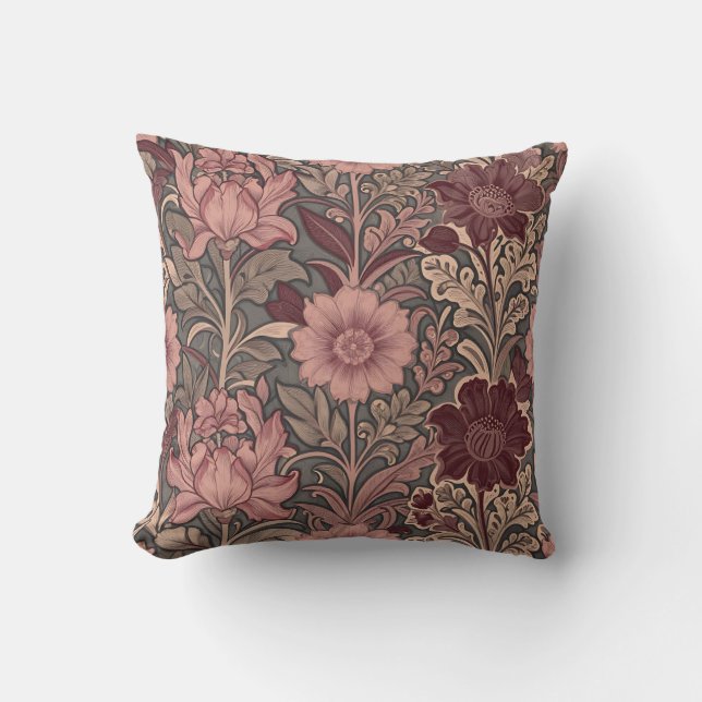 Almofada Padrão Floral Inspirado em William Morris (Frente)