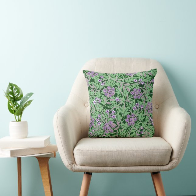 Almofada Padrão floral lilás e verde (Cadeira)