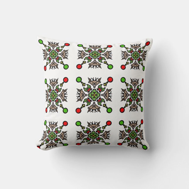 Almofada Padrão Floral Mandala Sem Costura (Frente)