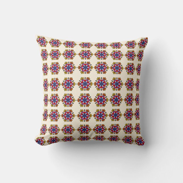 Almofada Padrão Floral Mandala Sem Costura (Frente)
