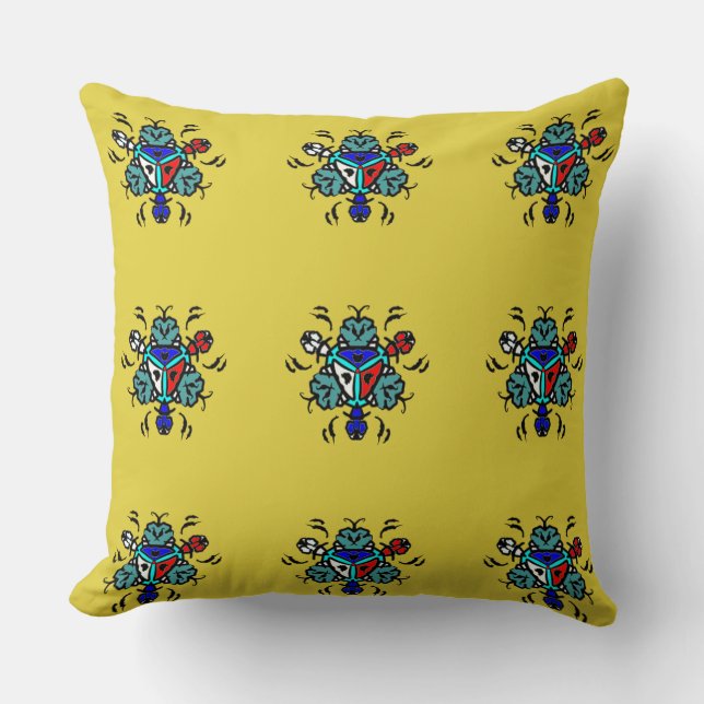 Almofada Padrão Floral Mandala Sem Costura (Frente)