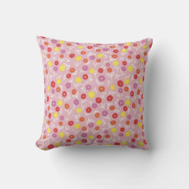 Almofada Padrão floral moderno boho rosa