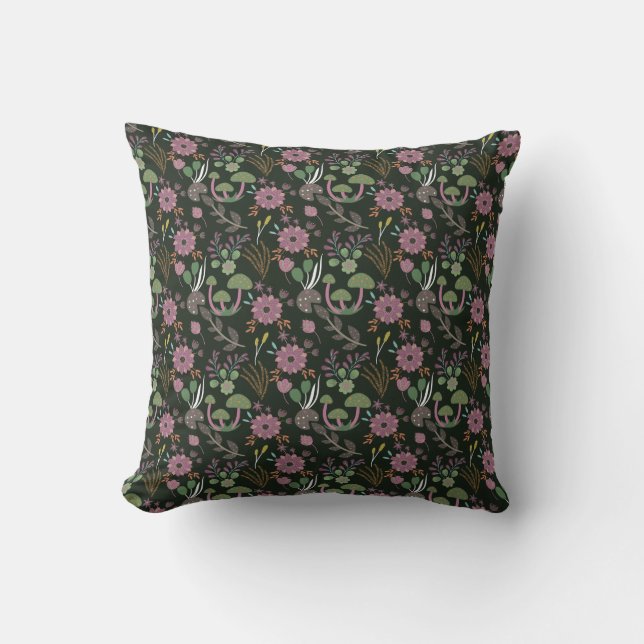 Almofada Padrão Floral Negro (Frente)