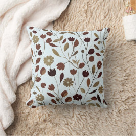 Almofada Padrão Floral Neutro Elegante em tons castanhos