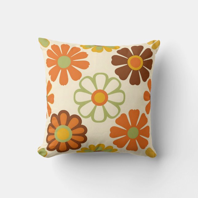 Almofada Padrão Floral Retro Daisy (Frente)