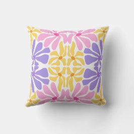 Almofada Padrão Floral Retro Pastel - Vibrante Padrão de Ca
