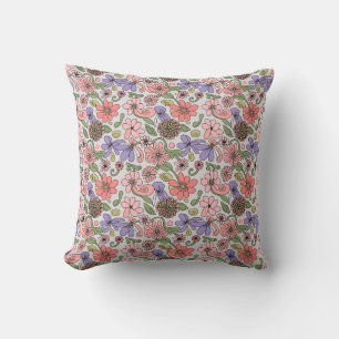 Almofada Padrão Floral Retro Seamless Boho
