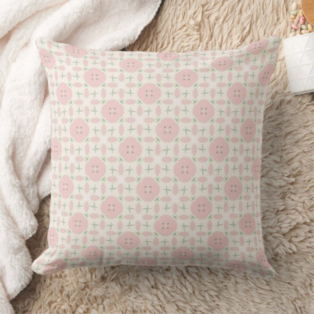 Almofada Padrão Floral Rosa Pastel (Cobertor)