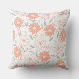 Almofada Padrão Floral Rosa Peachy Fofo