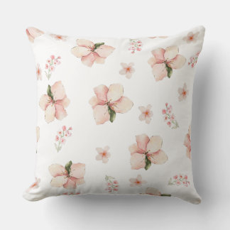 Almofada Padrão Floral Seamless de Aquarela Suave
