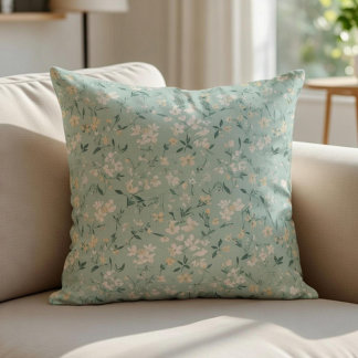 Almofada Padrão Floral Sem Costura de Prado de Flores Silve