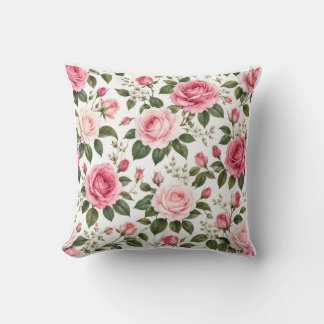 Almofada Padrão Floral Sem Costura Rosa Pink Romântico