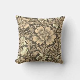 Almofada Padrão Floral Sepia Vintage Incrível