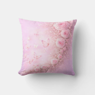 Almofada Padrão Floral Suave – Rosas Rosa Suave com