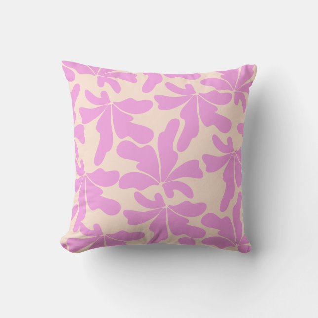 Almofada Padrão Floral Travesseiro de Estilo Clássico Rosa- (Frente)