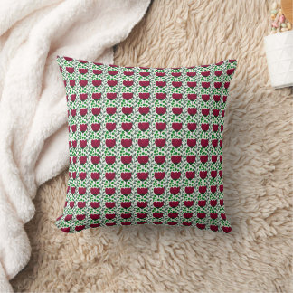 Almofada Padrão Floral Tulipa Carmesim | Vermelho Elegante