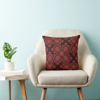 Almofada Padrão Floral Vermelho Escuro Elegante