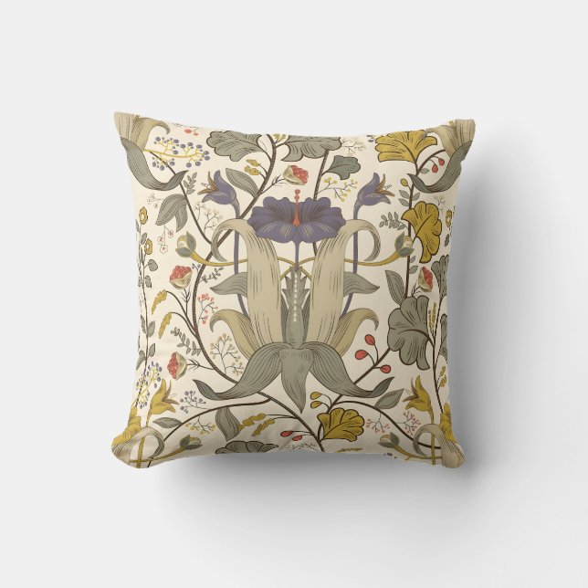 Almofada Padrão floral vintage contínuo (Frente)