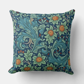 Almofada Padrão Floral William Morris Red Yellow Blue Gree