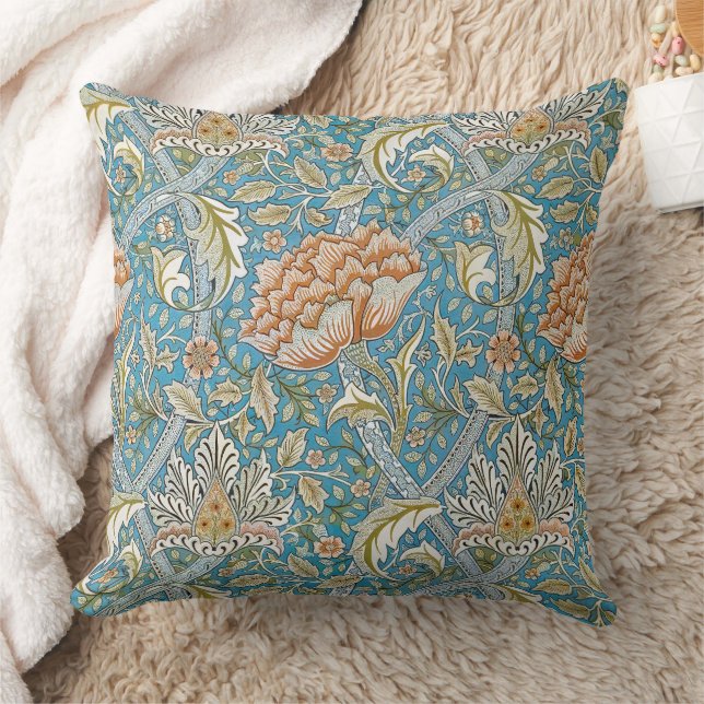 Almofada Padrão Floral William Morris Windrush Azul (Cobertor)