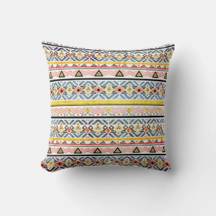 Almofada Padrão foliar tribal grunge ethno estilo retro